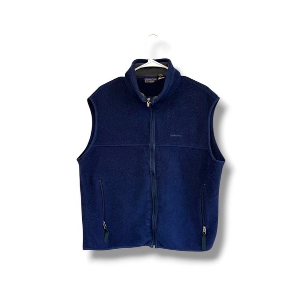 Patagonia Synchilla Navy Blue Fleece Vest Men's Size Large Gorpcore VTG USA Made